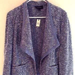 Talbots NWT Chambray Blue Textured L Blazer